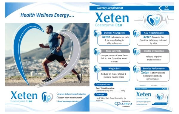 Xeten Coenzyme Q10: Boost Energy, Heart Health & Neurological Function